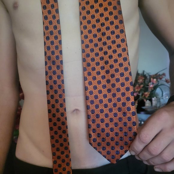 Orange Blue Zegna Tie - Picture 1 of 2
